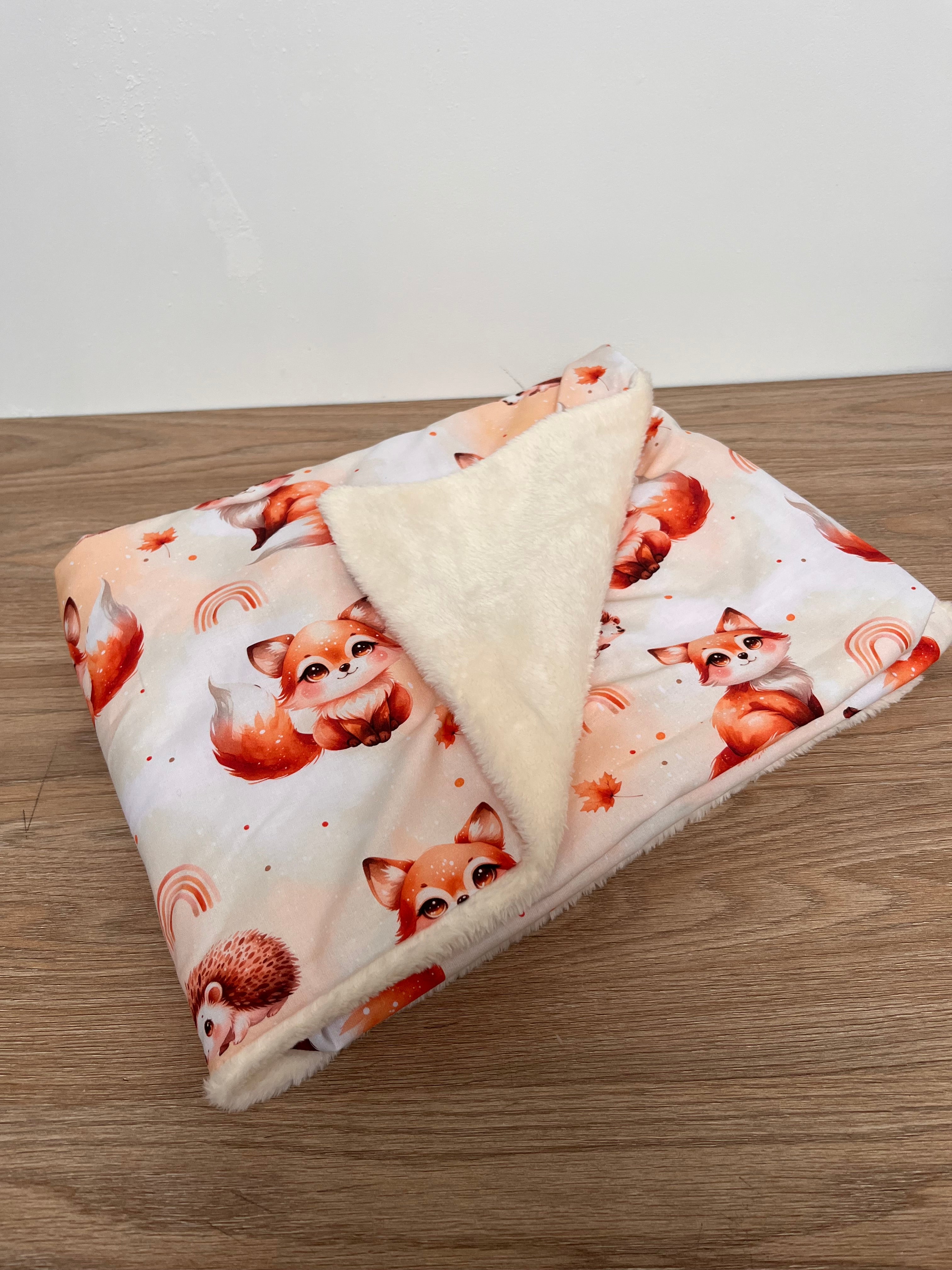 Couverture bébé motif petit renard