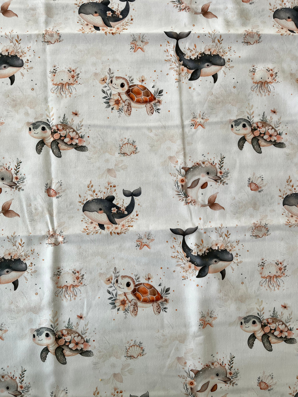 Couverture bébé océan – Faite main, doublée polaire & minky bubble