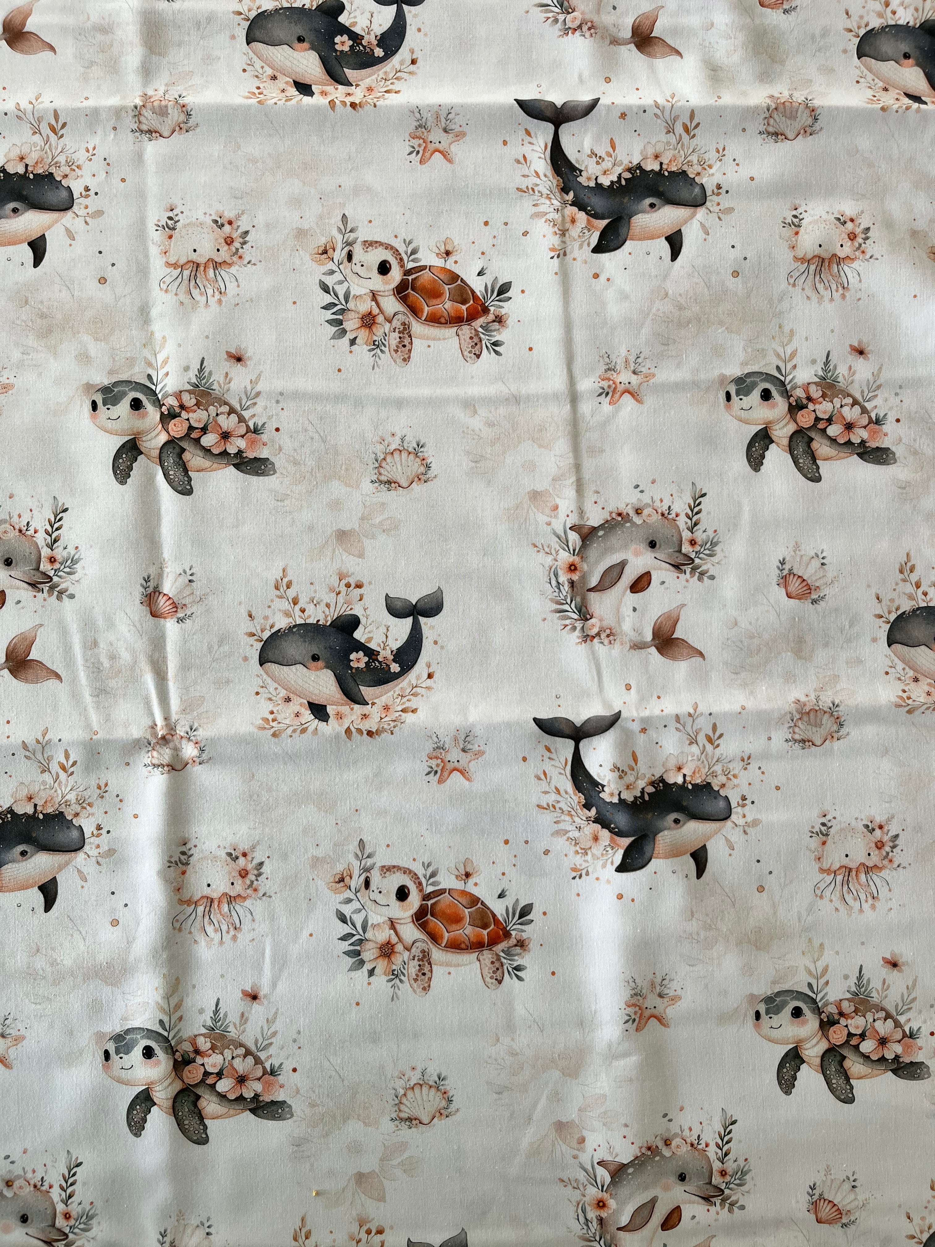 Couverture bébé océan – Faite main, doublée polaire & minky bubble