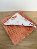 Couverture bébé océan – Faite main, doublée polaire & minky bubble