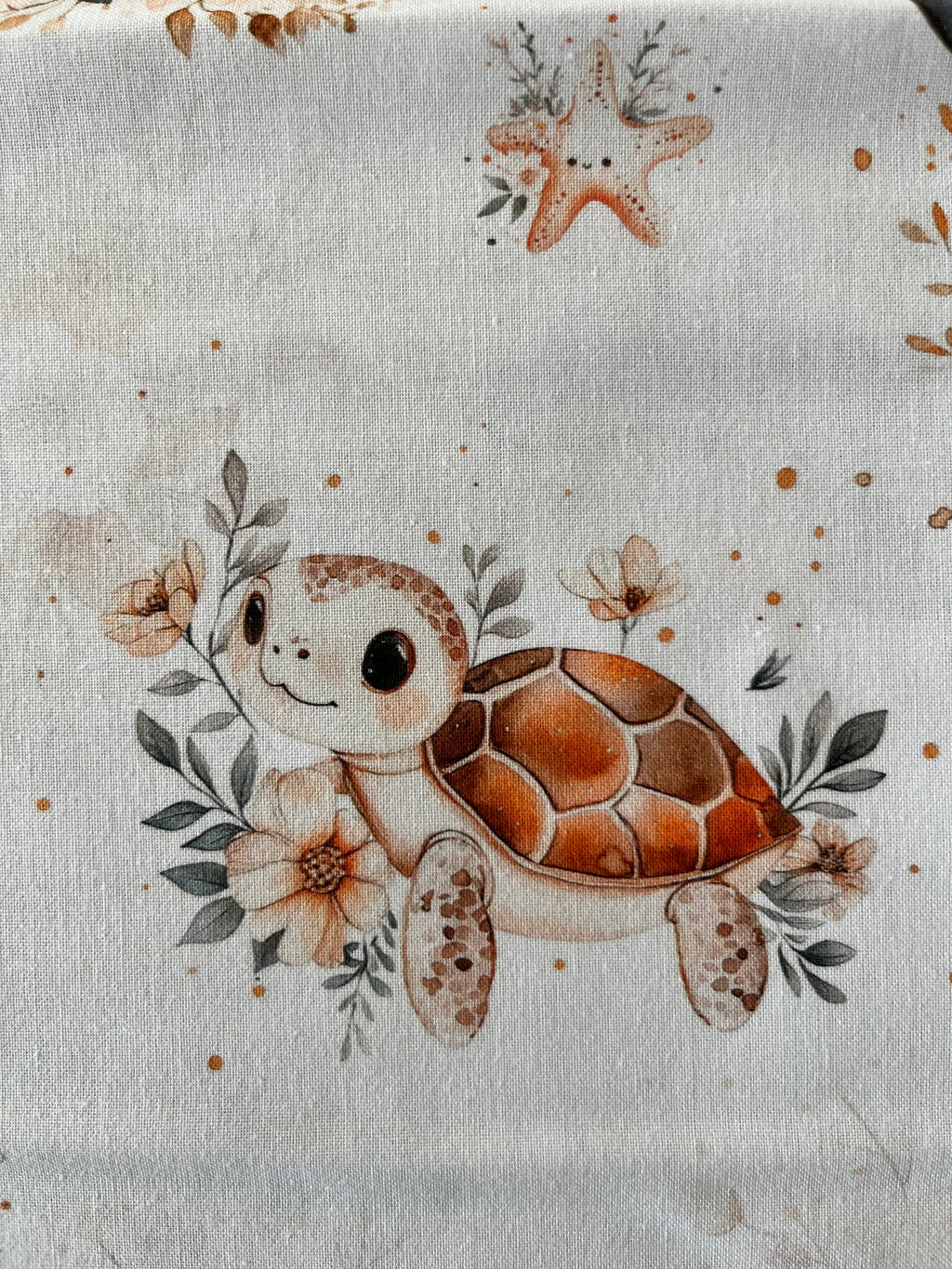Couverture bébé océan – Faite main, doublée polaire & minky bubble